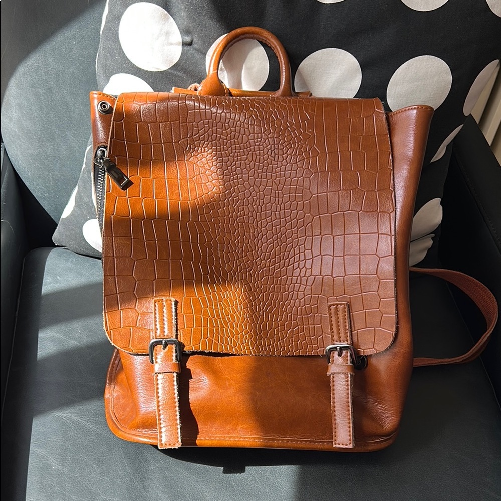 Brown Leather Backpack